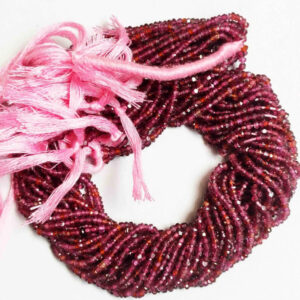 6MM Garnet Rondelle Beads, Red Garnet Faceted Beads AA+ Quality With .80MM Hole 10” Per Strand, Loose Red Garnet Cut Beads