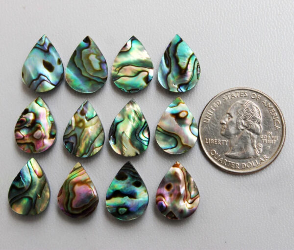 Abalone Shell Pear Stone, Teardrop Cabochon, Paua shell flat beads, Sea shell beads,Paua Abalone,natural,diy beads 10x14mm 12x16mm 13x18mm