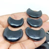 Black Onyx Moon Stone, Natural Onyx Moon Cabochon, Carved Moon Crystal, Black Onyx Moon Gemstone For Jewelry, Pendant, Necklace Supply