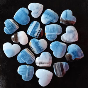 Blue Opal Heart Cabochon, Opal Heart Crystal, Blue Opal Heart Stone, Opal Heart Gemstone for Wire wrap Ring, Necklace Pendant Jewelry Supply