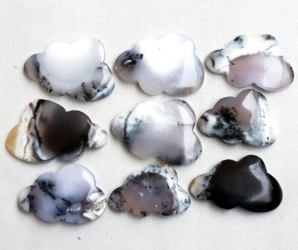 Dendrite Opal Cloud Stone, Opal Cloud Cabochon, Dendritic Opal Healing Crystal, handcarved Cloud Stone for Rings, Necklace, Reiki Jewelry