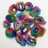 Rainbow Agate Druzy Crystal, Window Druzy Agate Geode Slices, Raw Geode Crystal, Natural Dyed Druzy Quartz, Wire-wrap Pendants, Necklace
